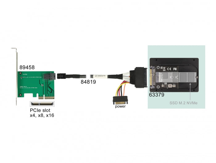 ממיר U.2 SFF-8639 2.5″ לכונן M.2 NVMe Key M - delock.israel