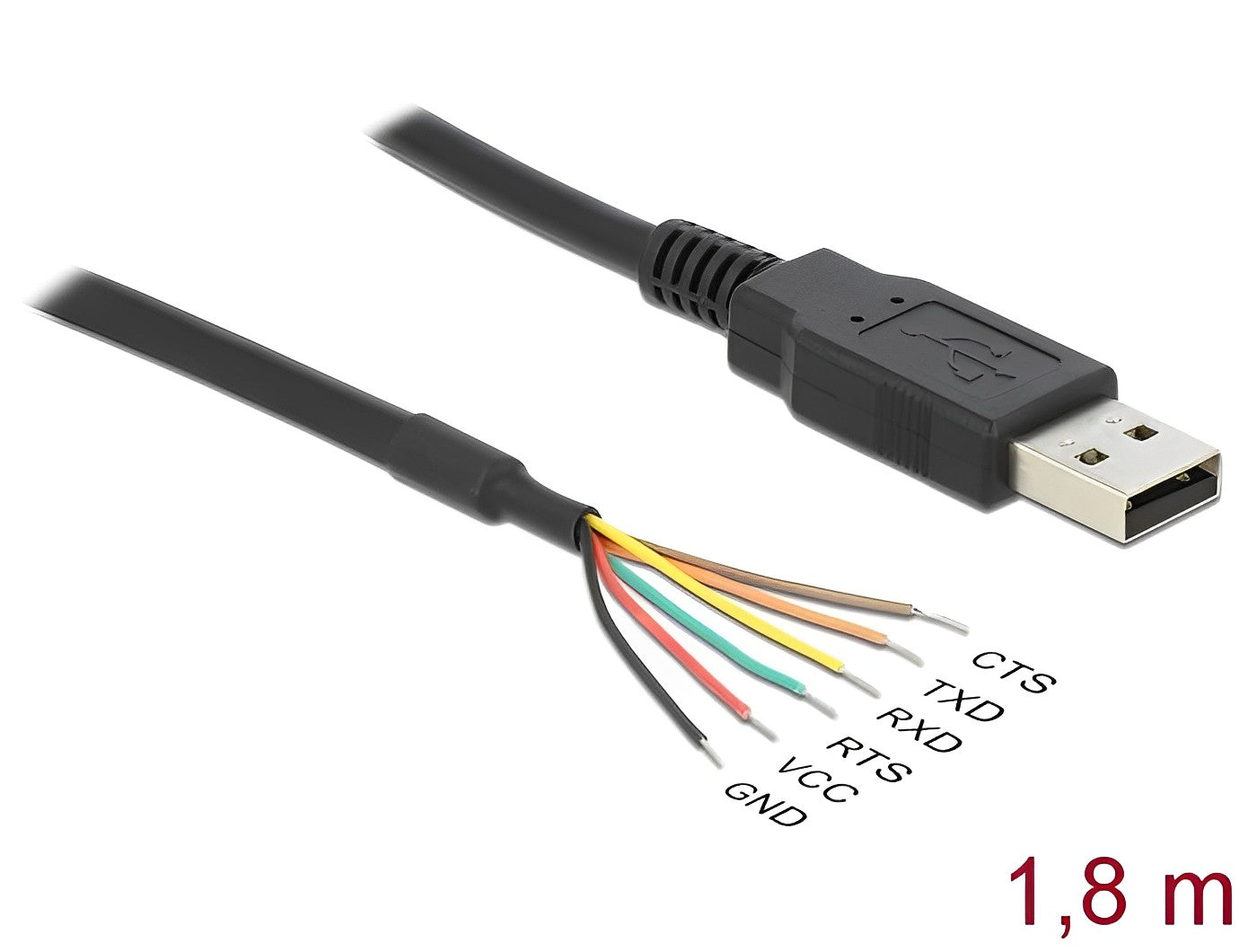 ממיר USB 2.0 זכר ל- TTL 3.3 V עם 6 גידים פתוחים - delock.israel