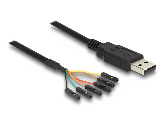 ממיר USB 2.0 זכר ל- TTL 3.3 V מחבר 6 פינים נפרדים - delock.israel