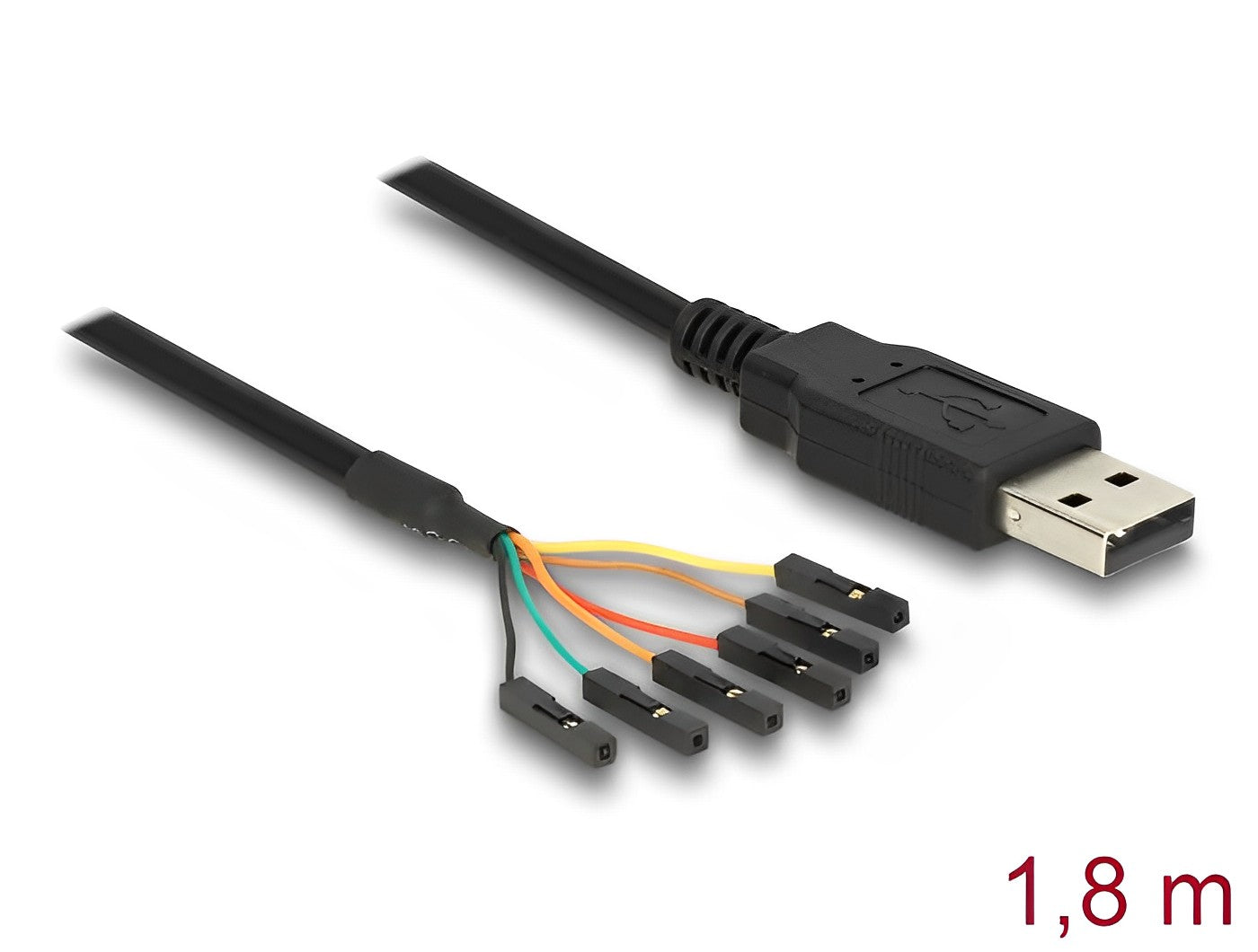 ממיר USB 2.0 זכר ל- TTL 3.3 V מחבר 6 פינים נפרדים - delock.israel