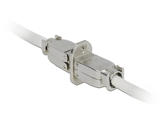 קופסת חיבורים להארכת כבל רשת RJ45 Cat.6A ללא כלי עבודה להתקנה בפאנל - delock.israel