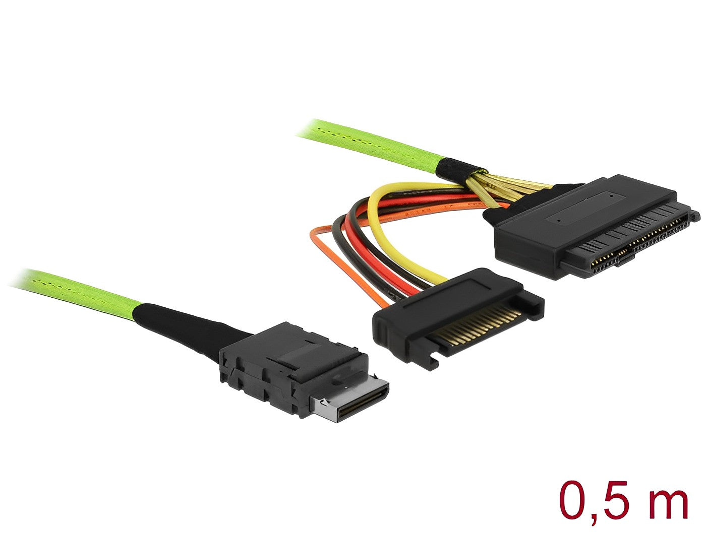 כבל OCuLink PCIe SFF-8611 זכר ל- U.2 SFF-8639 נקבה - delock.israel