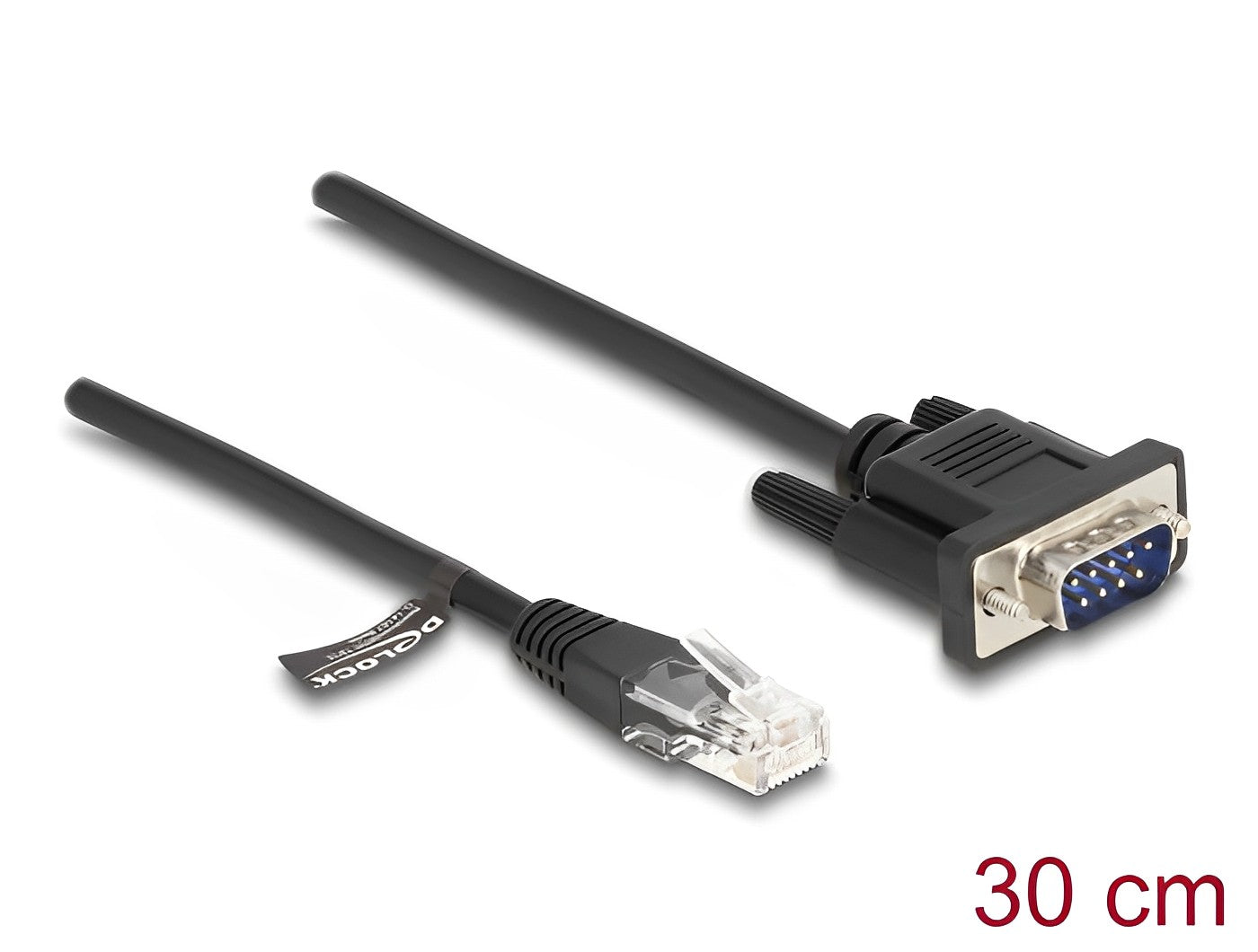 כבל קונסול לסיסקו DB9 זכר לתקע RJ45 RS-232 אורך 30 ס"מ - delock.israel