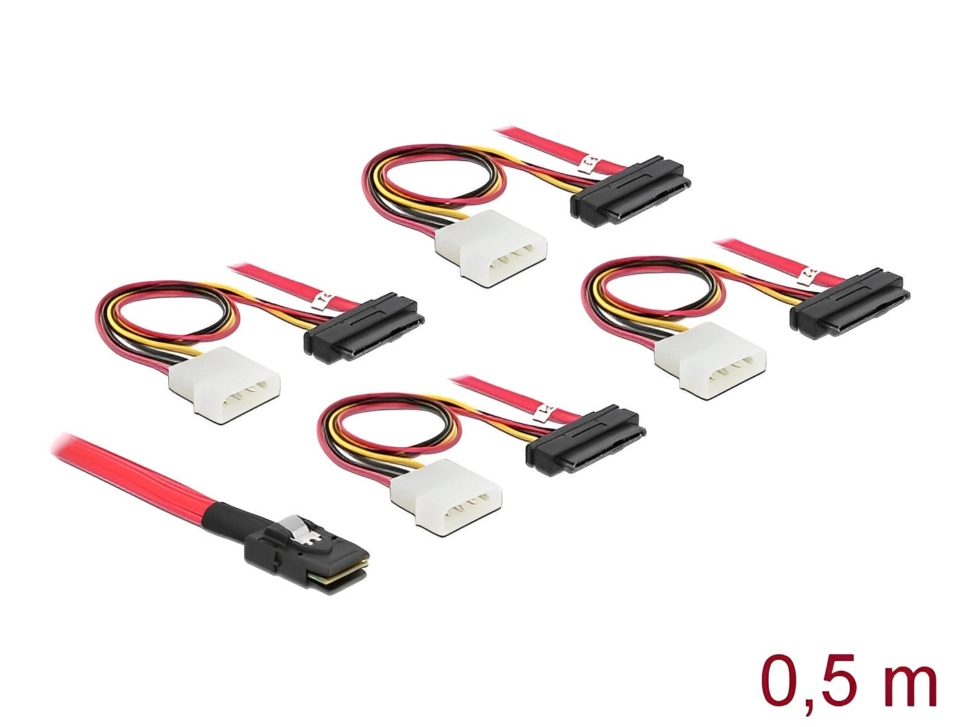 כבל Mini SAS SFF-8087 ל- power + SAS SFF-8482 x 4 - delock.israel