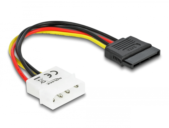 כבל חשמל שקע SATA 15 pin לתקע מולקס 4 פין - delock.israel
