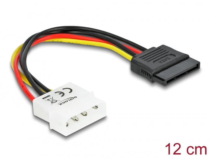 כבל חשמל שקע SATA 15 pin לתקע מולקס 4 פין - delock.israel