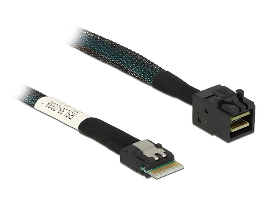 כבל Slim SAS SFF-8654 4i ל- Mini SAS HD SFF-8643 ז/ז אורך 50 ס"מ - delock.israel