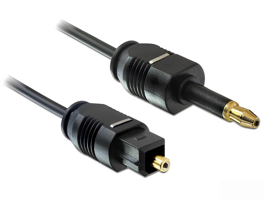 כבל אודיו אופטי תקע Toslink לתקע מיני Toslink ז/ז - delock.israel