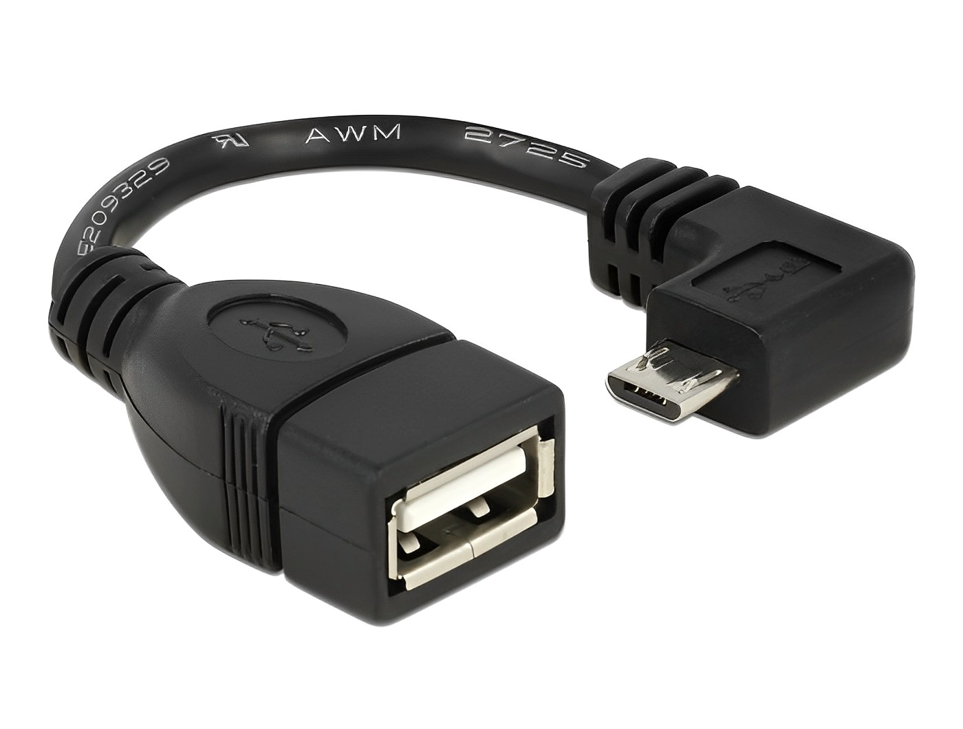 כבל USB 2.0 OTG תקע מיקרו USB לשקע USB-A אורך 11 ס"מ - delock.israel