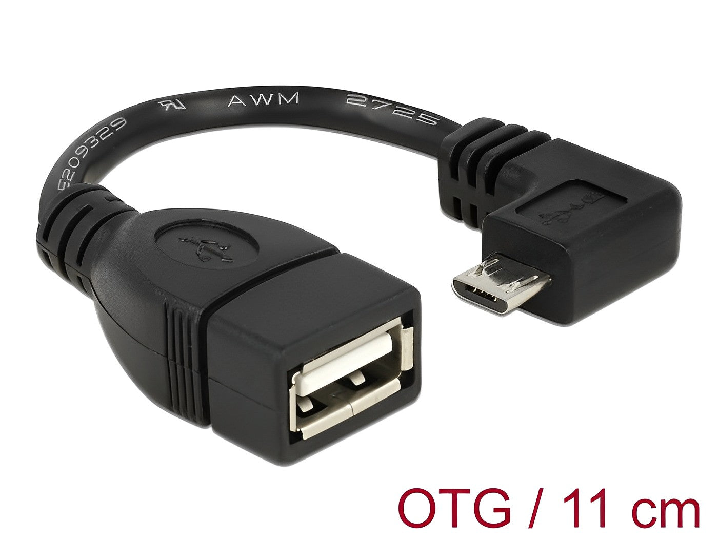 כבל USB 2.0 OTG תקע מיקרו USB לשקע USB-A אורך 11 ס"מ - delock.israel
