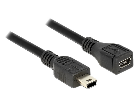 כבל מאריך מיני USB 2.0 ז/נ אורך 1 מטר - delock.israel