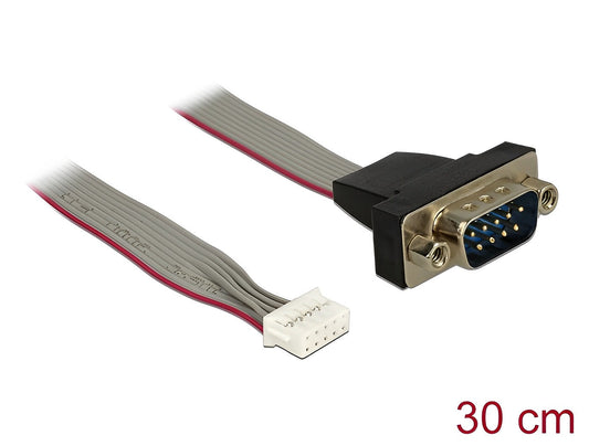 כבל סריאלי תקע Serial D-Sub 9 למחבר 9 פין עבור לוחות Gigabyte אורך 30 ס"מ - delock.israel