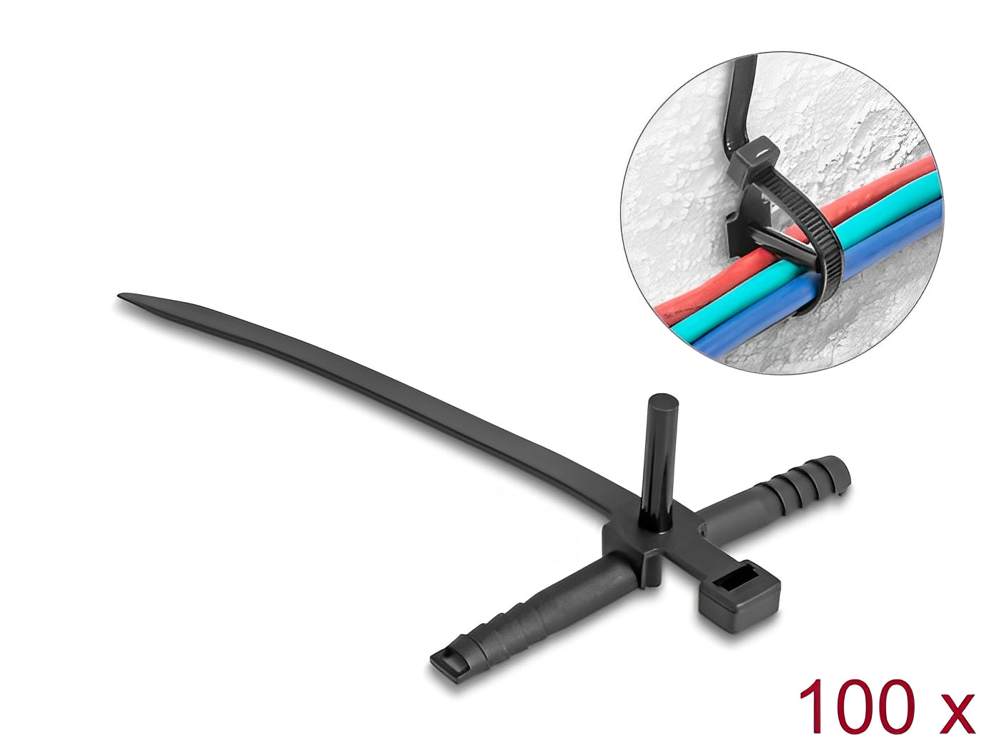 אזיקונים עם דיבל מבית DELOCK גרמניה זה השילוב המושלם בין קיבוע כבלים לבין עיגונם לקיר או לתקרה.