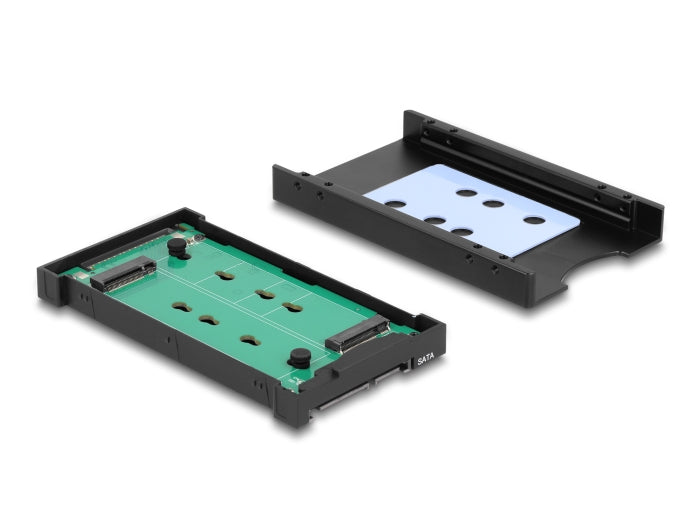 ממיר 2.5″ מבית Delock גרמניה מאפשר התקנה של כונן M.2 PCIe NVMe עם Key M או כונן SATA M.2 עם Key B בפורמטים 2280, 2260, 2242 ו־2230