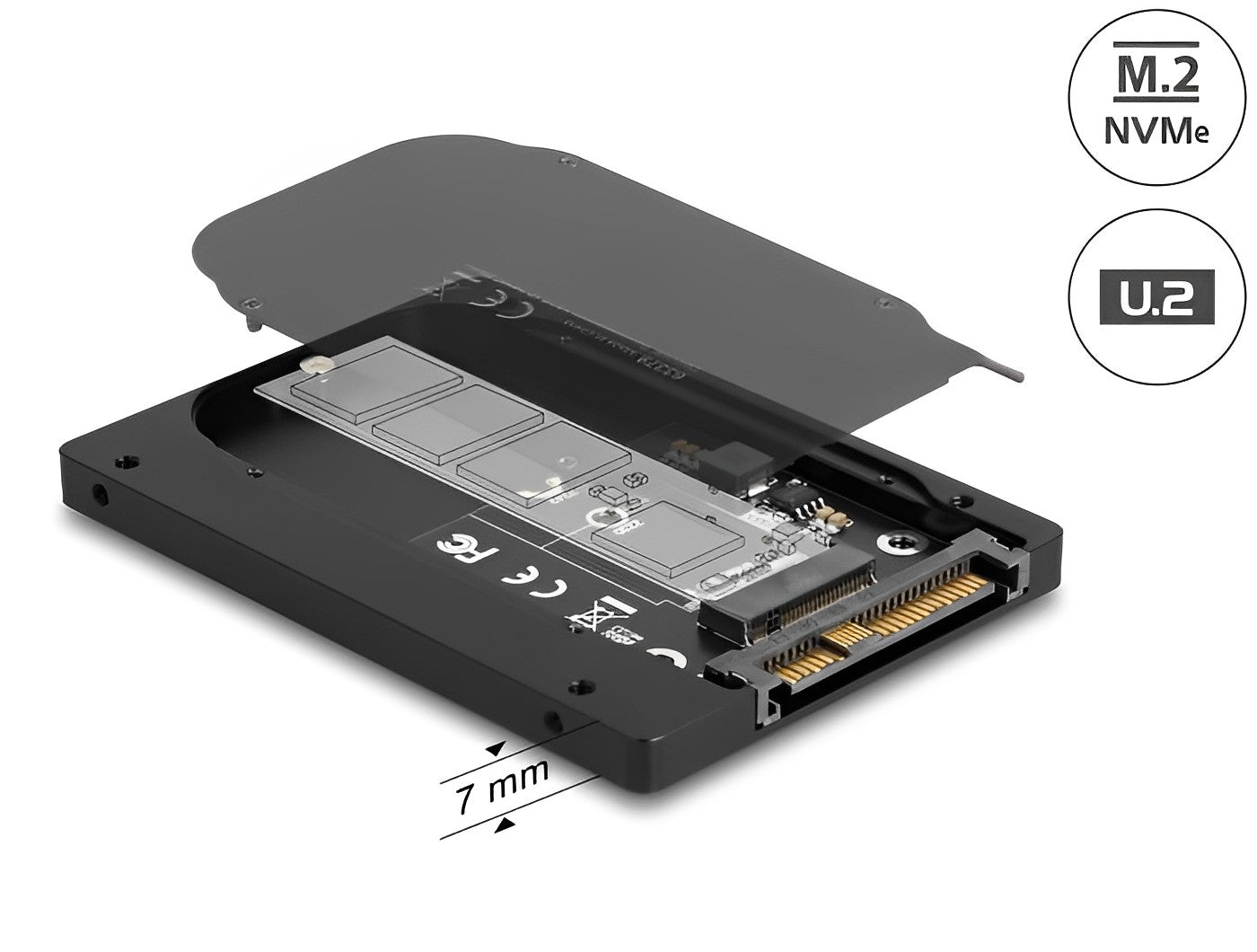 ממיר U.2 SFF-8639 2.5″ לכונן M.2 NVMe Key M - delock.israel