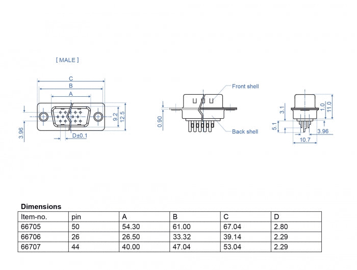 תקע D-Sub HD 26 pin בחיבור הלחמה סט 4 יח - delock.israel