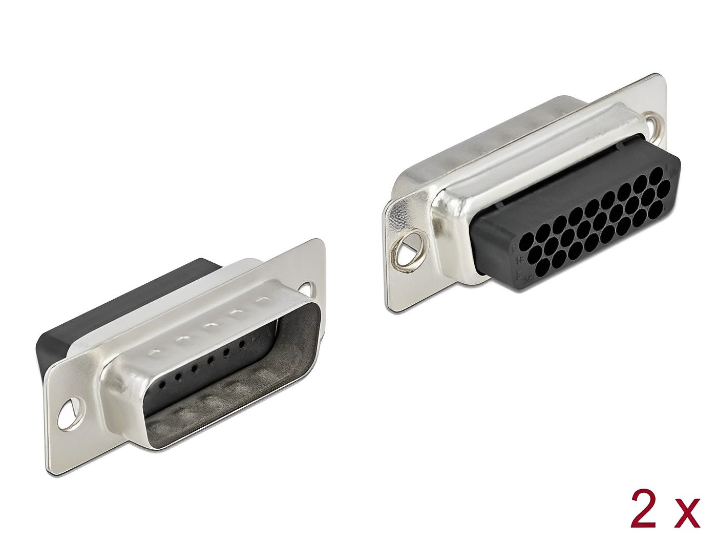 תקע D-Sub HD 26 pin בחיבור לחיצה סט 2 יח - delock.israel