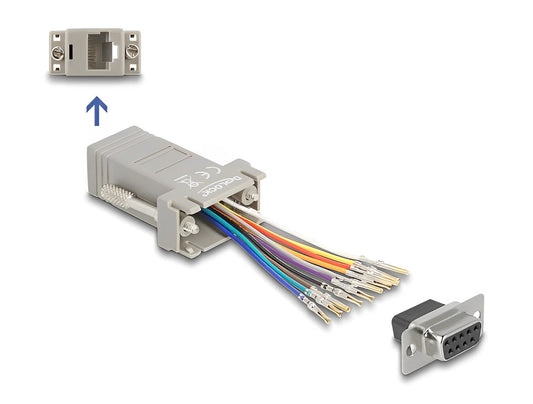 מעביר שקע D-Sub 9 Pin לשקע RJ50 - delock.israel