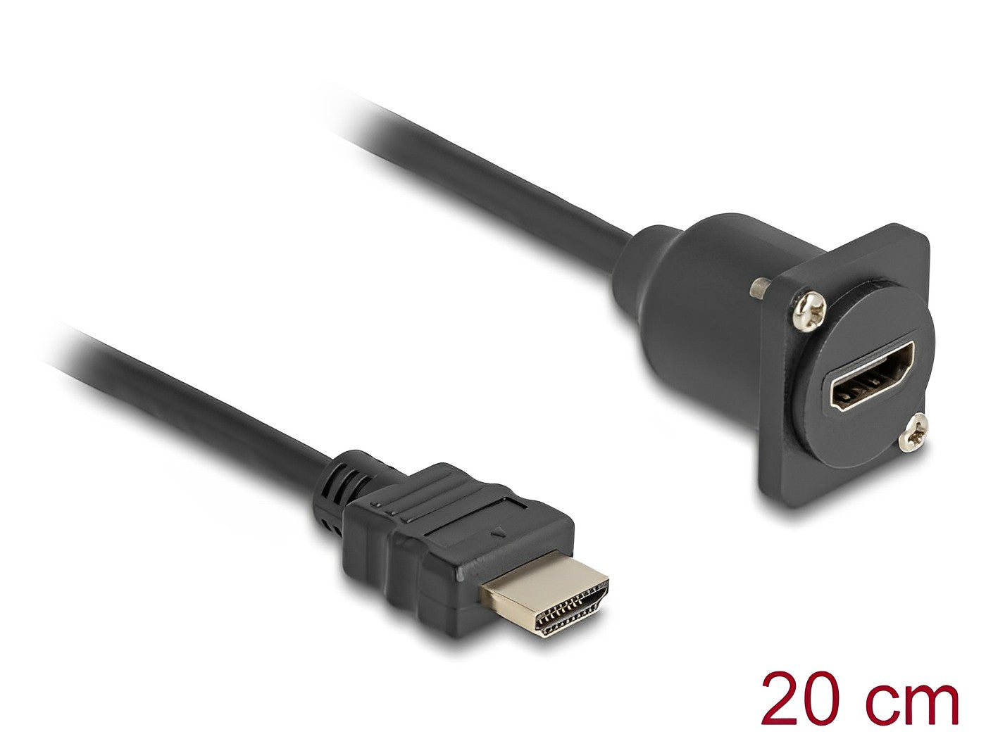 כבל HDMI 4K HDR ז/נ להתקנה בפאנל מסדרה D אורך 20 ס"מ - delock.israel