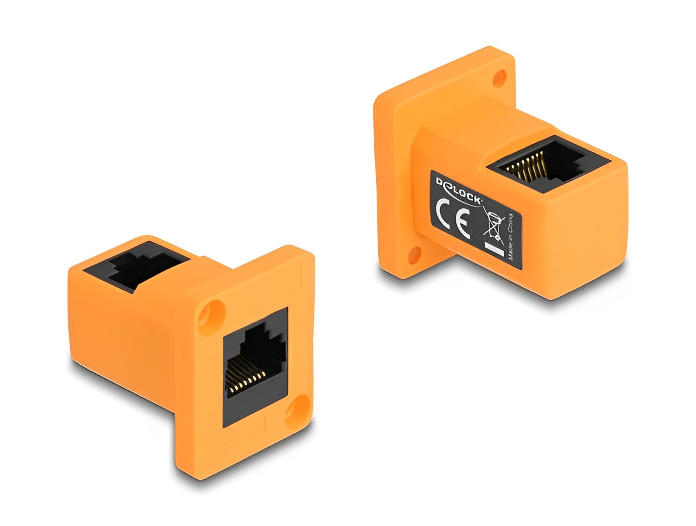מחבר RJ45 בזווית 90° נ/נ להתקנה בפאנל מסדרה D - delock.israel