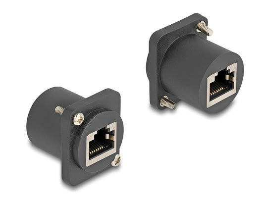 מחבר RJ45 מסוכך נ/נ להתקנה בפאנל מסדרה D - delock.israel