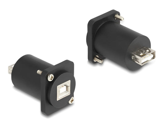 מחבר USB 2.0 A-B נ/נ להתקנה בפאנל מסדרה D - delock.israel