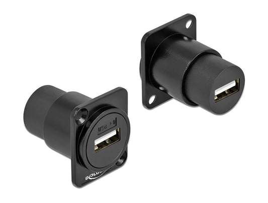 מחבר USB 2.0 Type-A נ/נ להתקנה בפאנל מסדרה D - delock.israel