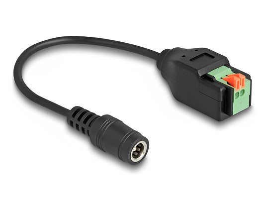 טרמינל בלוק בחיבור לחיצה על כבל 15 ס"מ לשקע DC 5.5x2.1 - delock.israel