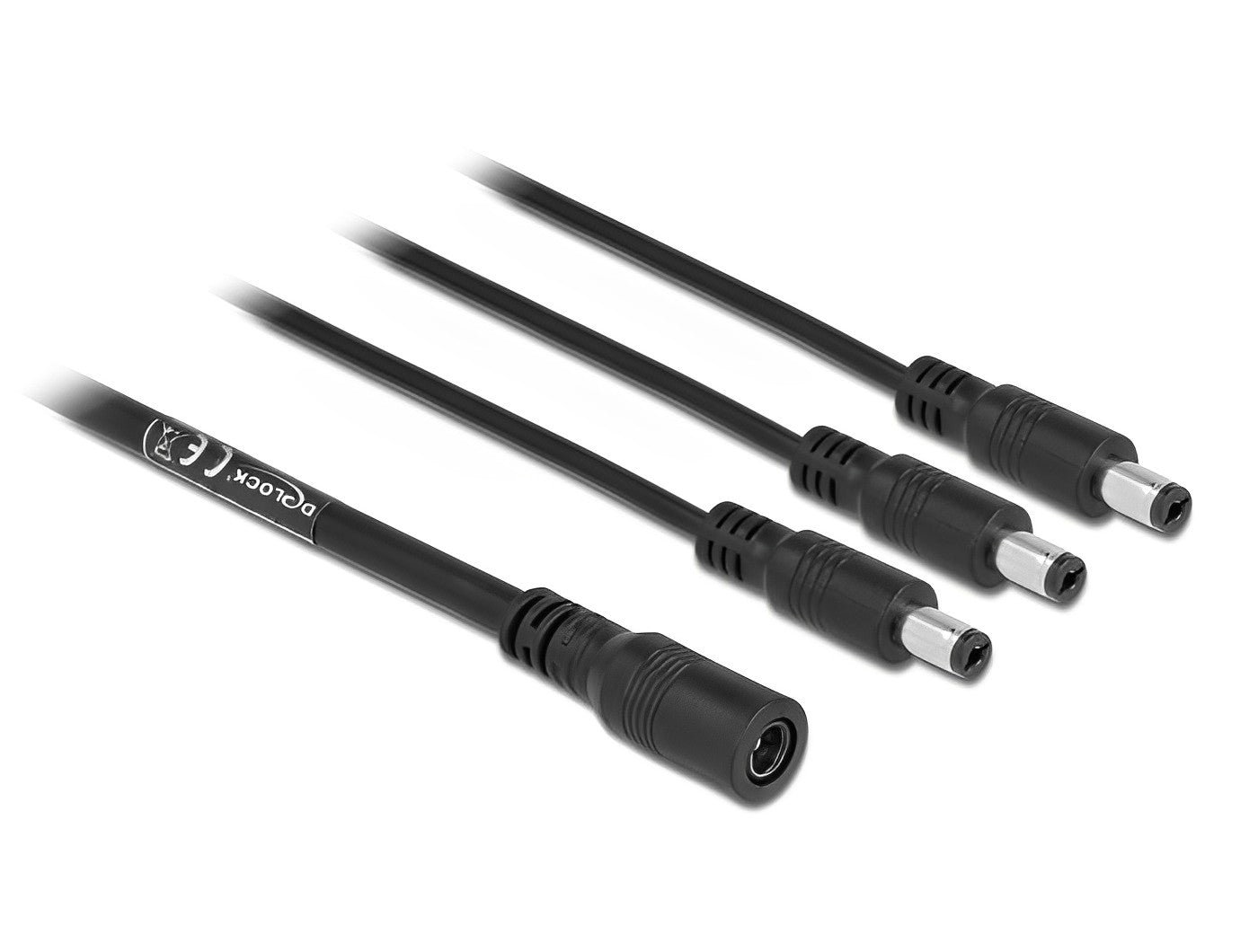 כבל מפצל חשמל שקע DC 5.5x2.1 ל- 3 תקעים DC 5.5x2.1 אורך 50 ס"מ - delock.israel