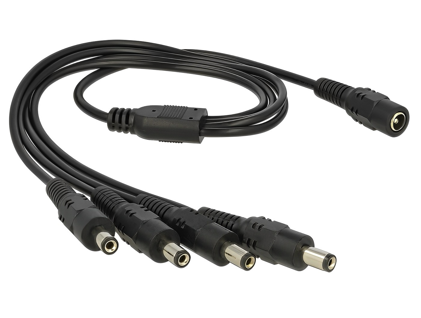 כבל מפצל חשמל שקע DC 5.5x2.1 ל- 4 תקעים DC 5.5x2.1 אורך 50 ס"מ - delock.israel