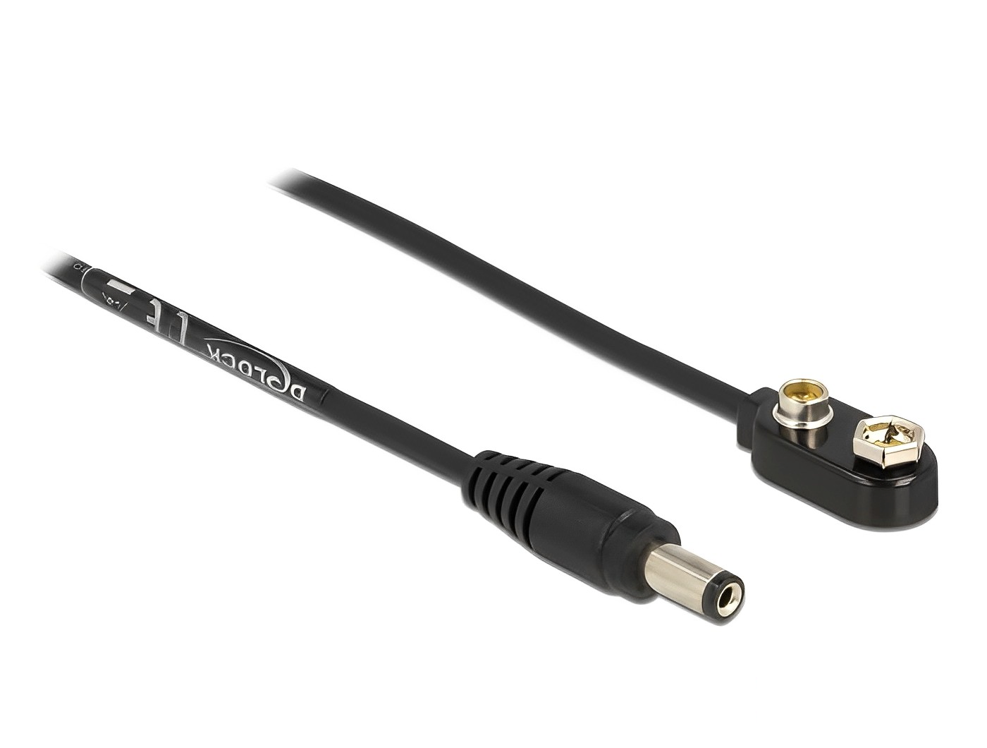 כבל חשמל תקע DC 5.5x2.1 למחבר 2 פין נקבה עבור סוללה 9V - delock.israel