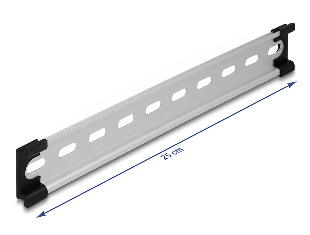 מסילה DIN 35x7.5 mm להרכבה בארון תקשורת אורך 25 ס"מ - delock.israel