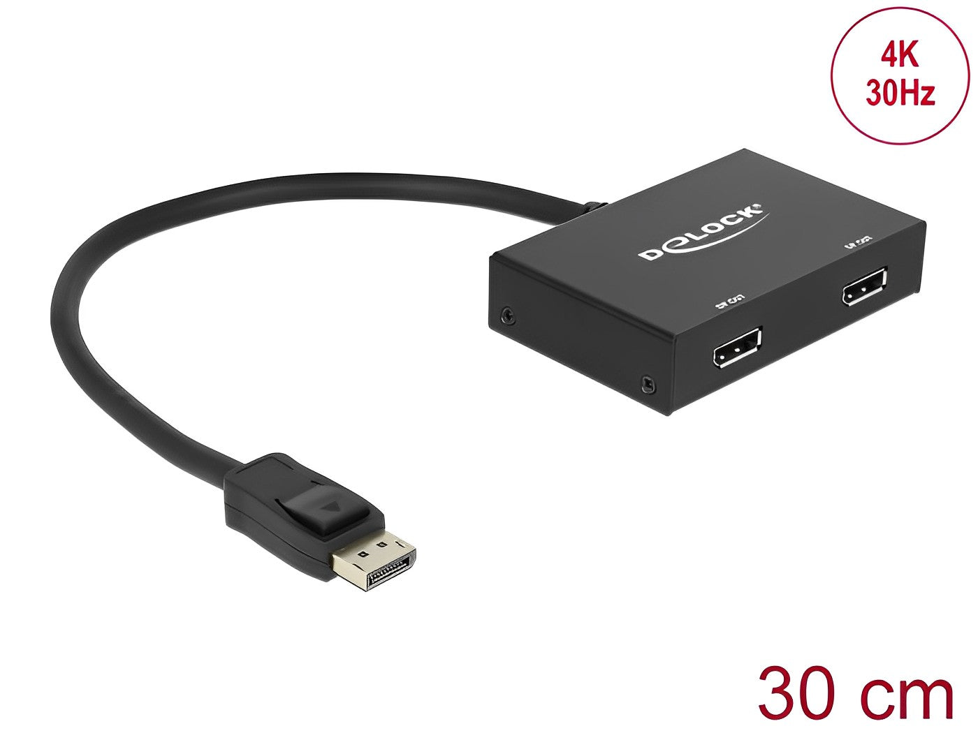 ספליטר DisplayPort 1.2 4K MST לחיבור 2 מסכים בו זמנית - delock.israel