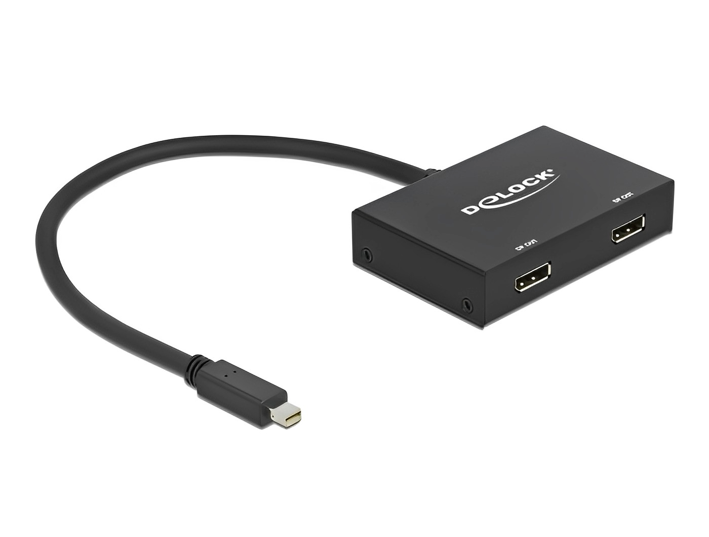 ספליטר Mini DisplayPort 1.2 4K MST לחיבור 2 מסכים DisplayPort בו זמנית - delock.israel