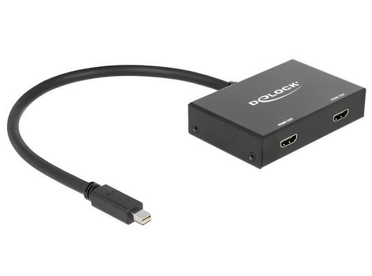 ספליטר Mini DisplayPort 1.2 4K MST ל- 2 מסכים HDMI בו זמנית - delock.israel