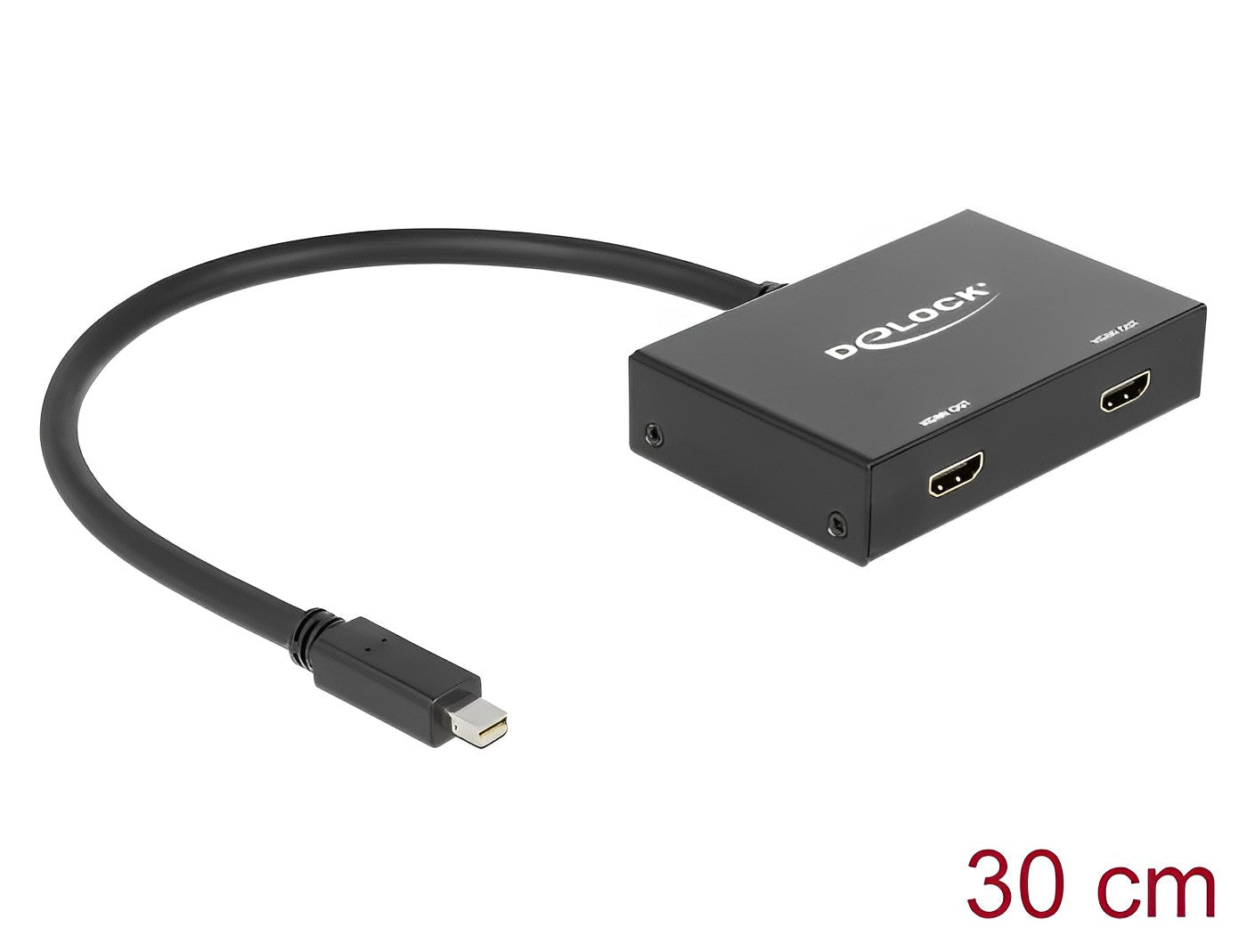 ספליטר Mini DisplayPort 1.2 4K MST ל- 2 מסכים HDMI בו זמנית - delock.israel
