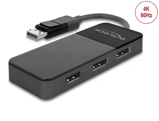 ספליטר DisplayPort 1.4 4K ל- 3 מסכים בו זמנית - delock.israel