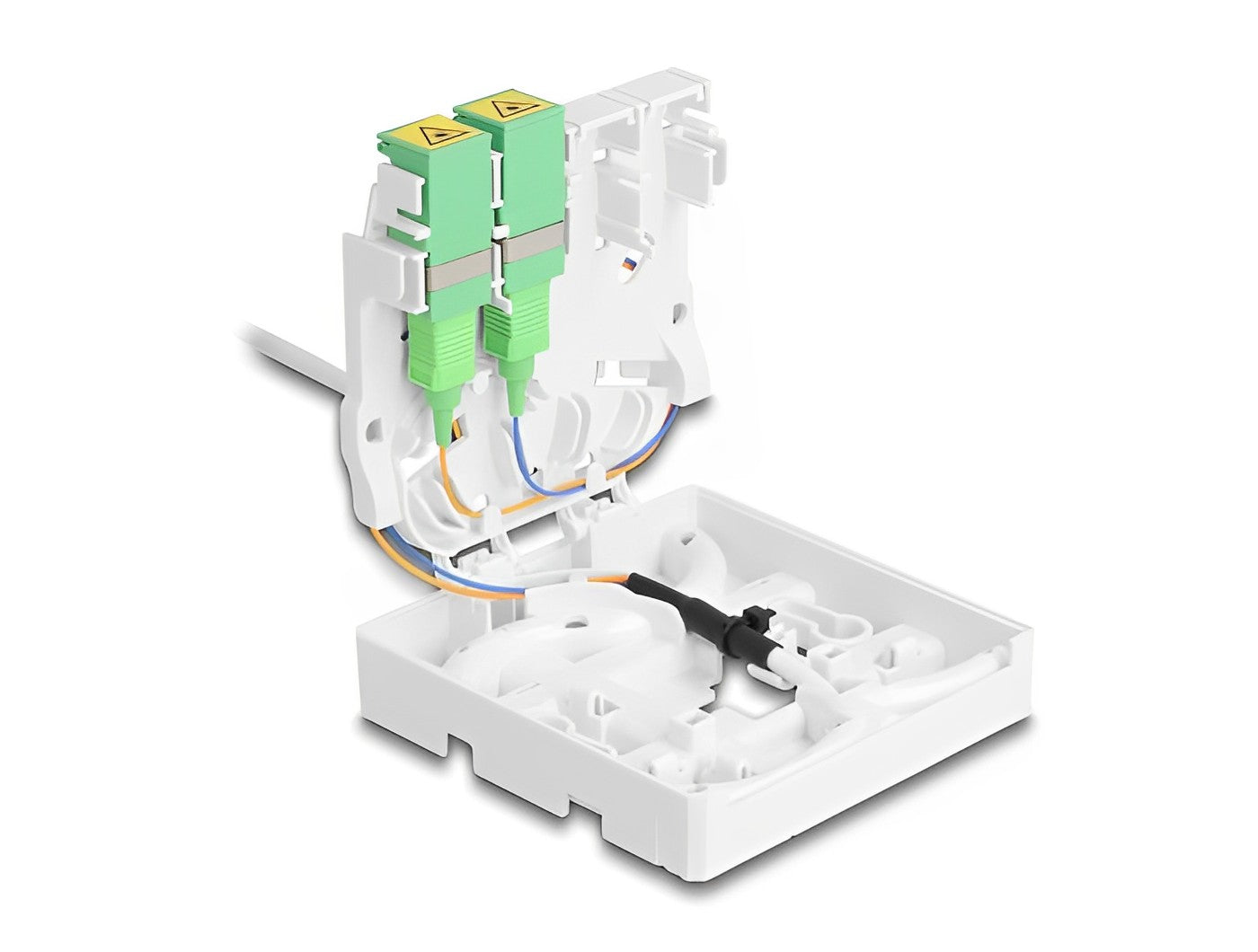 כבל אופטי דרופ SC/APC Simplex Drop cable כולל קופסת חיבורים FTTH - delock.israel