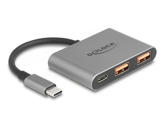 רכזת USB-C 10Gbps האיכותית מבית Delock גרמניה מאפשרת הרחבת חיבורי ה-USB במחשב, בטאבלט או בסמארטפון. היא כוללת 3 יציאות USB, ומאפשרת חיבור התקנים שונים כמו כונני USB, קוראי כרטיסים, מארזים חיצוניים ועוד