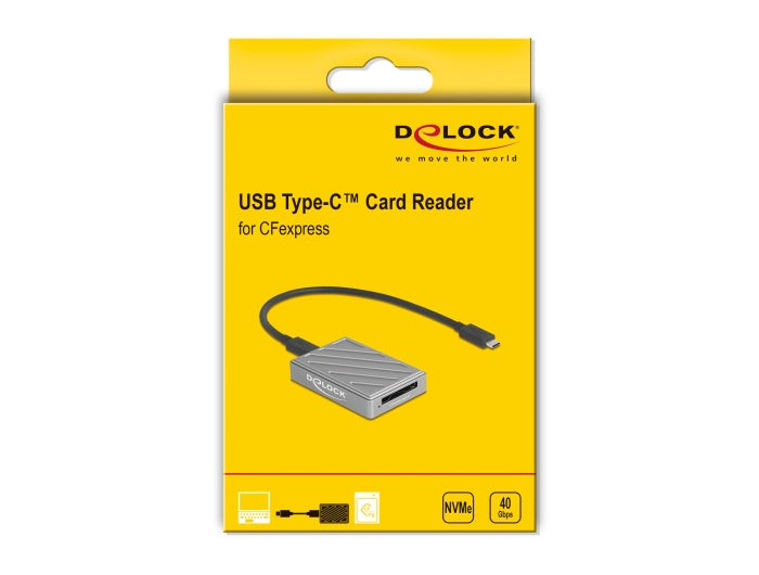 קורא כרטיסים USB‑C מבית Delock גרמניה לחיבור מהיר ונוח למחשב או לפטופ