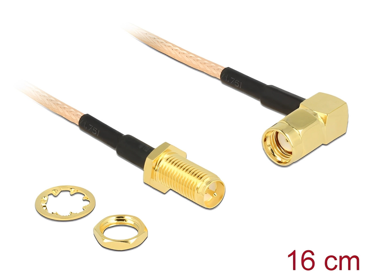 כבל האנטנה מבית Delock גרמניה האיכותי במיוחד המבוסס על כבל מסוג RG-316 מתאים לחיבור רכיבים בתחום טכנולוגיית תדרי רדיו