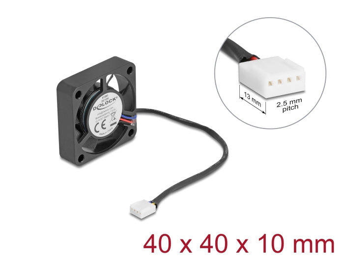 מאוורר DC מבית Delock גרמניה מתאים לקירור רכיבי מחשב באמצעות זרימת אוויר מקבילה