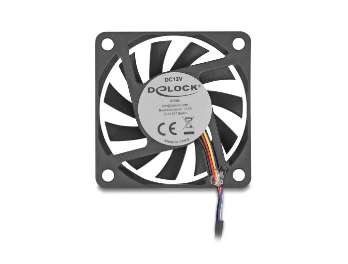 מאוורר DC מבית Delock גרמניה מתאים לקירור רכיבי מחשב באמצעות זרימת אוויר מקבילה