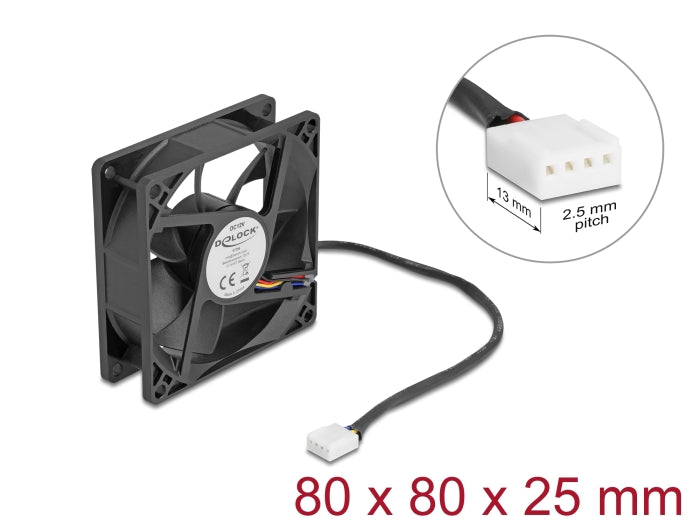 מאוורר DC מבית Delock גרמניה מתאים לקירור רכיבי מחשב באמצעות זרימת אוויר מקבילה