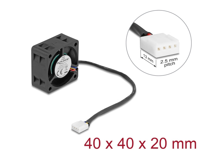 מאוורר DC מבית Delock גרמניה מתאים לקירור רכיבי מחשב באמצעות זרימת אוויר מקבילה