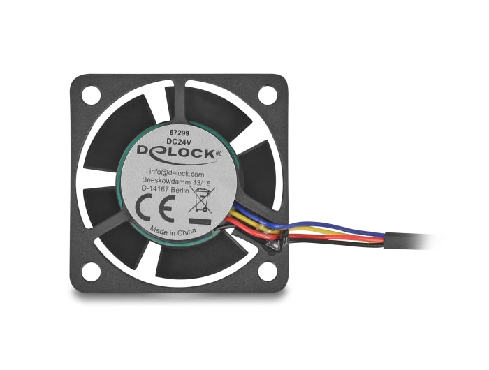 מאוורר DC מבית Delock גרמניה מתאים לקירור רכיבי מחשב באמצעות זרימת אוויר מקבילה