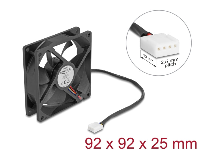 מאוורר DC מבית Delock גרמניה מתאים לקירור רכיבי מחשב באמצעות זרימת אוויר מקבילה