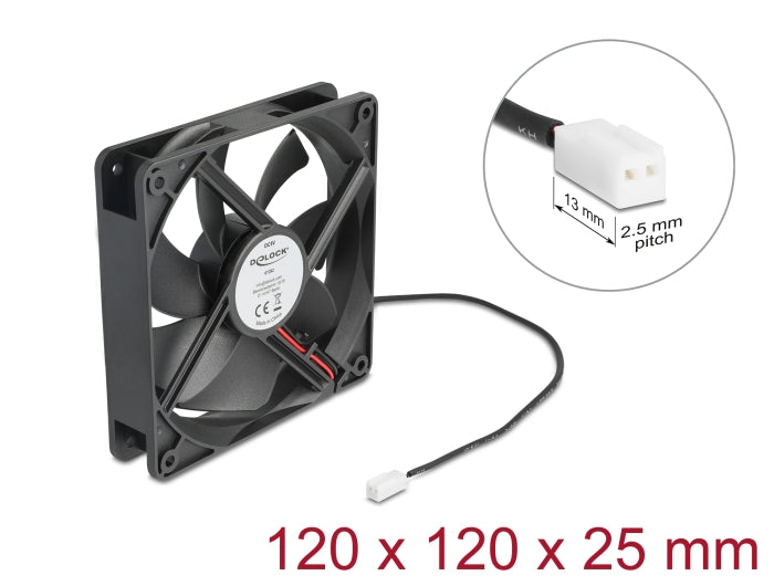 מאוורר DC מבית Delock גרמניה מתאים לקירור רכיבי מחשב באמצעות זרימת אוויר מקבילה