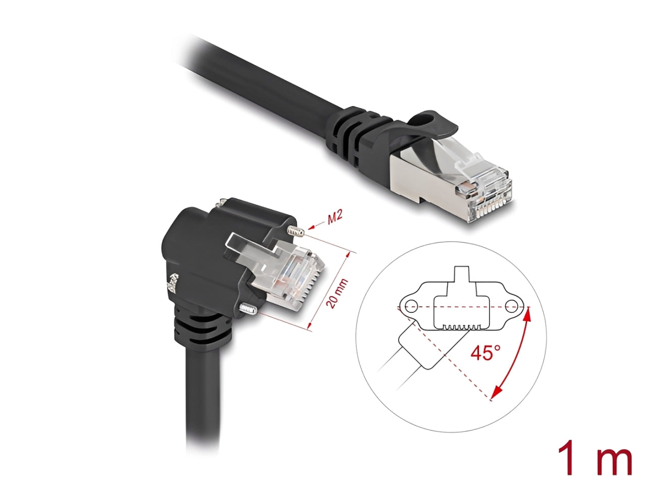 כבל רשת RJ45 Cat.6 מבית Delock גרמניה מיועד לחיבור מצלמות תעשייתיות