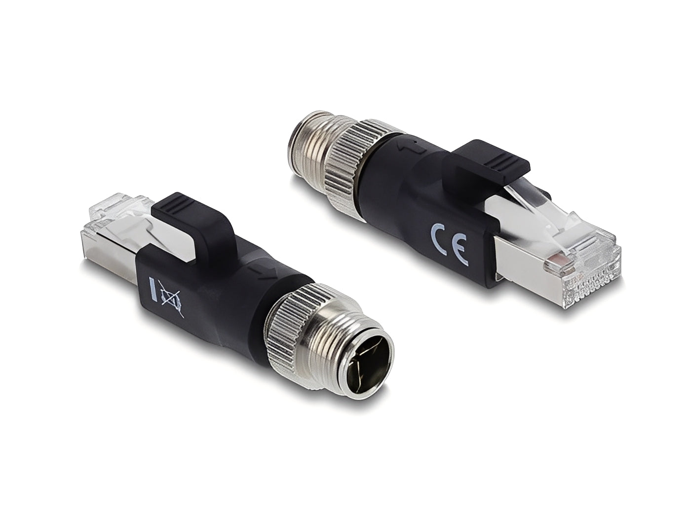 מתאם Ethernet תעשייתי מבית DELOCK גרמניה מתאים לחיבור רכיבים שונים עם מחברי M12.